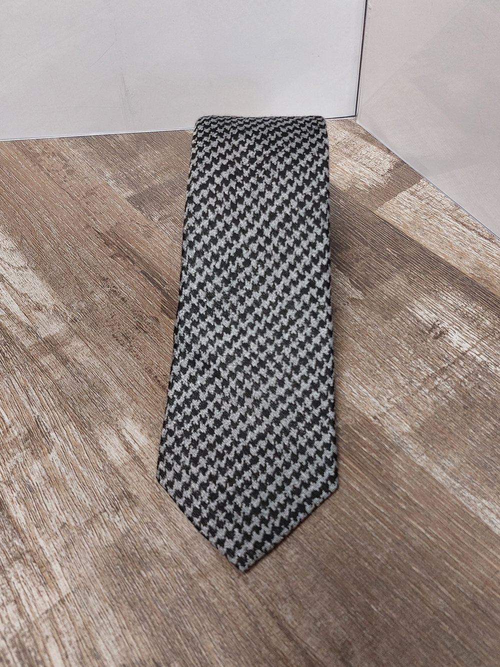 Lauren Ralph Lauren Black and White Houndstooth Tie